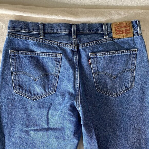 Levis 550 Relaxed Fit Jeans W38 L34 Blue Denim Straight Leg Med Wash Baggy Y2K - Picture 7 of 12
